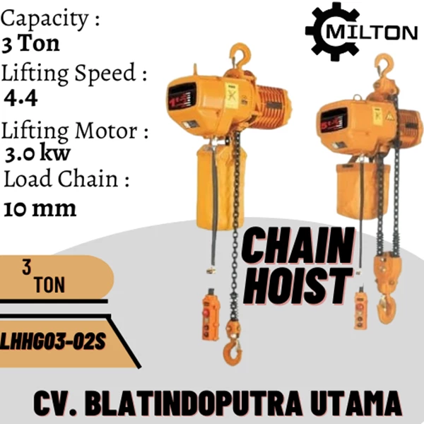 electric chain hoist 3 ton MILTON